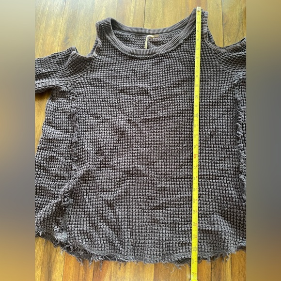 Free People open shoulder waffle knit sweater - Picture 8 of 13
